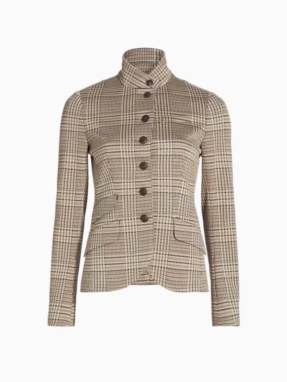 rag & bone Beige Plaid Button Front Blazer
